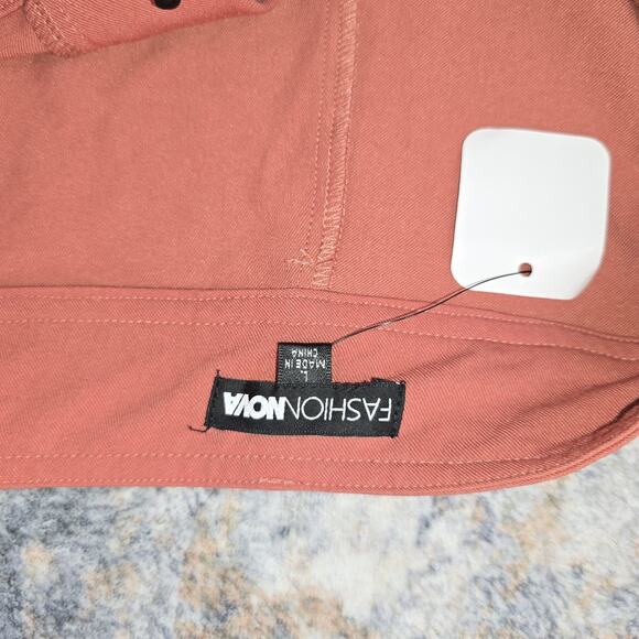 Fashion Nova Pants Womens Large Pink Ponte Flare Bell Bottom Lined Hook Eye - Picture 9 of 12